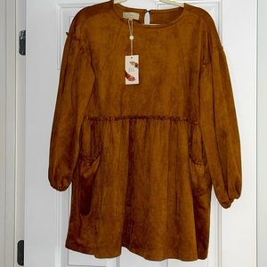 C & V short dress Brown Suede look